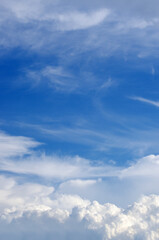 White clouds in blue sky