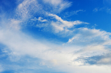 White clouds in blue sky