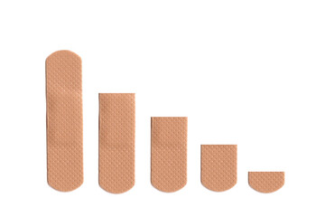 Close-up of band-aids concept of nurses' salaries, medical field
