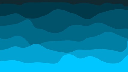 Blue Lines Waves Background Sea Water Concept, 3D Illustration
