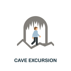 Cave Excursion flat icon. Colored sign from excursions collection. Creative Cave Excursion icon illustration for web design, infographics and more