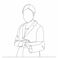 continuous line drawing doctor sketch