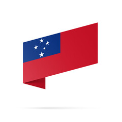 Samoa flag state symbol isolated on background national banner. Greeting card National Independence Day of the Independent State of Samoa. Illustration banner with realistic state flag.
