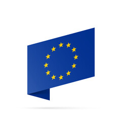 European Union flag state symbol isolated on national banner. Greeting card political and economic union of 27 member states that are located primarily in Europe. Illustration banner realistic EU flag