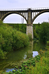 Old railway viaduct across the river