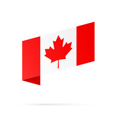 Fototapeta na wymiar Canada flag state symbol isolated on background national banner. Greeting card National Independence Day of the Republic of Canada. Illustration banner with realistic state flag.