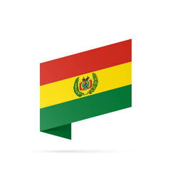 Bolivia flag state symbol isolated on background national banner. Greeting card National Independence Day of the Plurinational State of Bolivia. Illustration banner with realistic military flag.