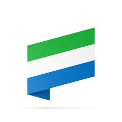 Sierra Leone flag state symbol isolated on background national banner. Greeting card National Independence Day of the Republic of Sierra Leone. Illustration banner with realistic state flag.