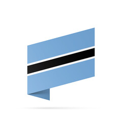 Botswana flag state symbol isolated on background national banner. Greeting card National Independence Day of the Republic of Botswana. Illustration banner with realistic state flag.