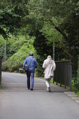 Fototapeta na wymiar Ehepaar beim Spaziergagng. Eheleute im Park.