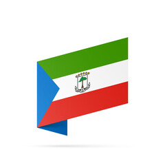 Equatorial Guinea flag state symbol isolated on background national banner. Greeting card National Independence Day of the Republic of Equatorial Guinea. Illustration banner with realistic state flag.