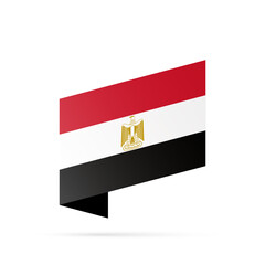 Egypt flag state symbol isolated on background national banner. Greeting card National Independence Day of the Arab Republic of Egypt. Illustration banner with realistic state flag.