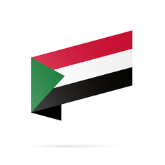 Sudan flag state symbol isolated on background national banner. Greeting card National Independence Day of the Republic of the Sudan. Illustration banner with realistic state flag.