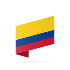 Colombia flag state symbol isolated on background national banner. Greeting card National Independence Day of the Republic of Colombia. Illustration banner with realistic state flag.