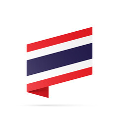 Thailand flag state symbol isolated on background national banner. Greeting card National Independence Day of the Kingdom of Thailand. Illustration banner with realistic state flag.