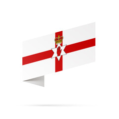 Northern Ireland flag state symbol isolated on background national banner. Greeting card National Independence Day of the part of the United Kingdom. Illustration banner with realistic state flag.