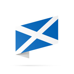 Scotland flag state symbol isolated on background national banner. Greeting card National Independence Day part of the United Kingdom. banner with realistic flag of Saint Andrew's cross or the Saltire
