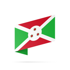 Burundi flag state symbol isolated on background national banner. Greeting card National Independence Day of the Republic of Burundi. Illustration banner with realistic state flag.