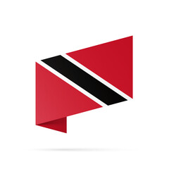 Trinidad and Tobago flag state symbol isolated on background national banner. Greeting card National Independence Day of Republic of Trinidad and Tobago. Illustration banner with realistic state flag.
