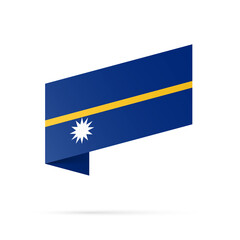 Nauru flag state symbol isolated on background national banner. Greeting card National Independence Day of the Republic of Nauru. Illustration banner with realistic state flag.