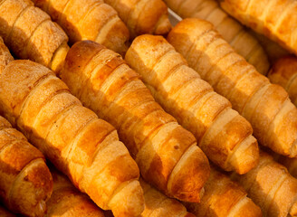 Classic Italian cannoncini filled with custard cream