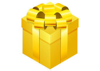 金色(ゴールド)のギフトボックス(プレゼントボックス)のベクターイラスト素材