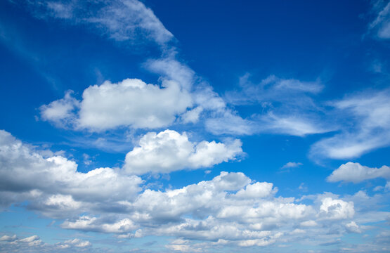 White clouds in blue sky