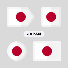 Set of 4 symbols with the flag of Japan.