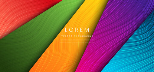 Abstract modern colorful background with stripe line curve layer design.