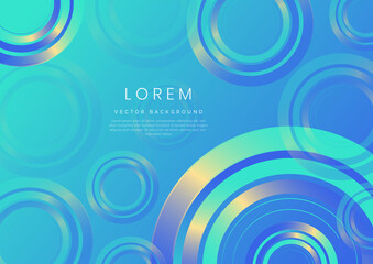 Abstract modern blue circle overlap background.