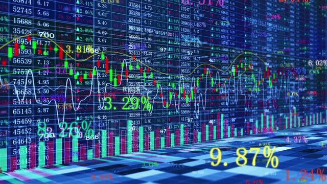 Financial data stock market trend chart big data background