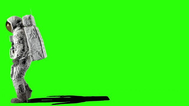 Astronaut Dancing on Green Screen.