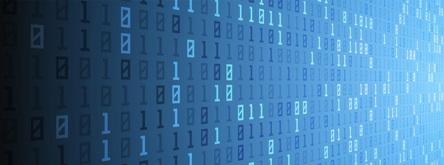 Digital binary code data background, computer numbers, technological concept