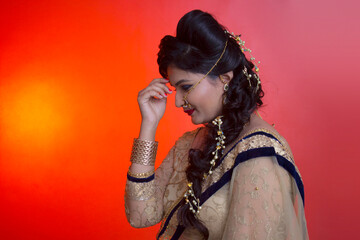 Closeup of Indian bride