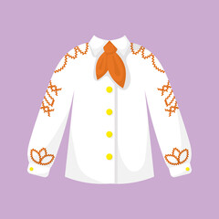 Isolated white shirt on purple.