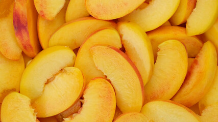 Peach. Sliced peaches close up