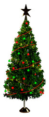 3D Rendering Christmas Tree on White