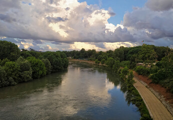 Fototapeta na wymiar panoramic view of river from above