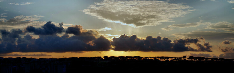 an extremely wide cloudy landscape