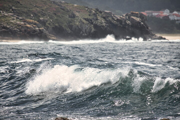 Oleaje en la costa de la muerte, A Coruña, Galicia, España.