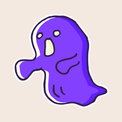 Vector Spooky Ghost Halloween illustration.