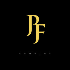 Initial PF logo design vector
