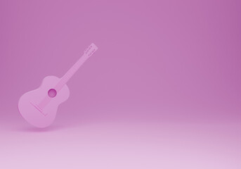 3d rendering guitar illustration design