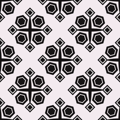 Wallpaper with geometric or caleidoscopic shapes. Vector black decor shapes.