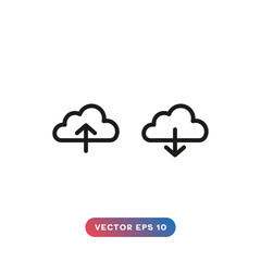 Upload and download cloud icon