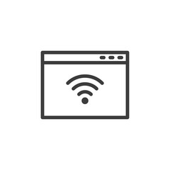 Web page icon with Wi-Fi symbol.