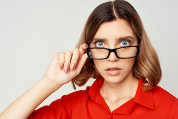 Fototapeta premium manager in a red shirt success Lifestyle isolated background
