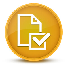 Survey(Checklist icon) luxurious glossy yellow round button abstract - obrazy, fototapety, plakaty