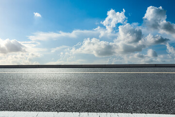 Empty and clean asphalt road and sky landscape in summer, Asia