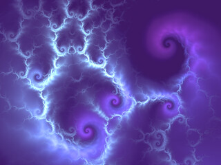 Abstract fractal art background. Infinitely repeating shapes like a spiral of lightning bolts with an alien paranormal feel. - obrazy, fototapety, plakaty